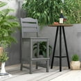 thumbnail image 4 of Costway Outdoor 4pcs HDPE Bar Stool Patio Tall Chair Backrest Footrest All Weather Navy, 4 of 8