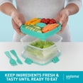 thumbnail image 4 of Sistema Salad TO GO | Lunch Box with Individual Compartments, Travel Cutlery & Dressing Pot| 1.1L | BPA-Free | Minty Teal [21356-53C], 4 of 7