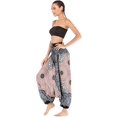 thumbnail image 3 of Combinaison Pantalon Boho Harem Taille Smockée en Rayonne 2 en 1 pour Femmes, 3 of 7