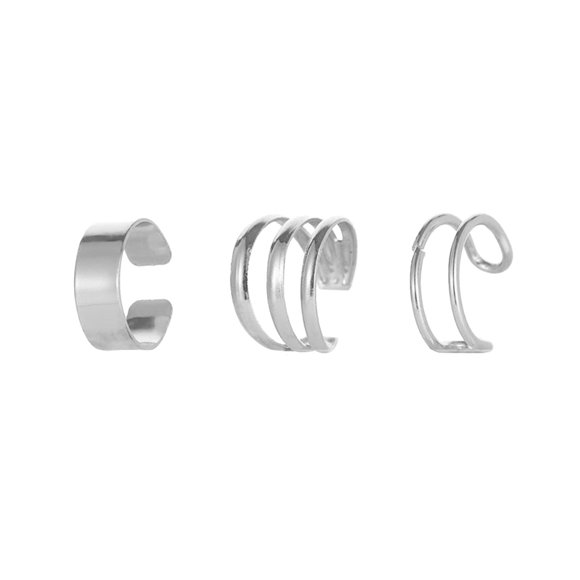 Rinsvye Cuff Earrings 925 Sterling Ear Ring Pack Silver Ear Cuff Earrings Drop Earrings for Women Non Piercing Fake Cartilage Cuff Earrings Conch Cuffs Clip on Earrings for Women