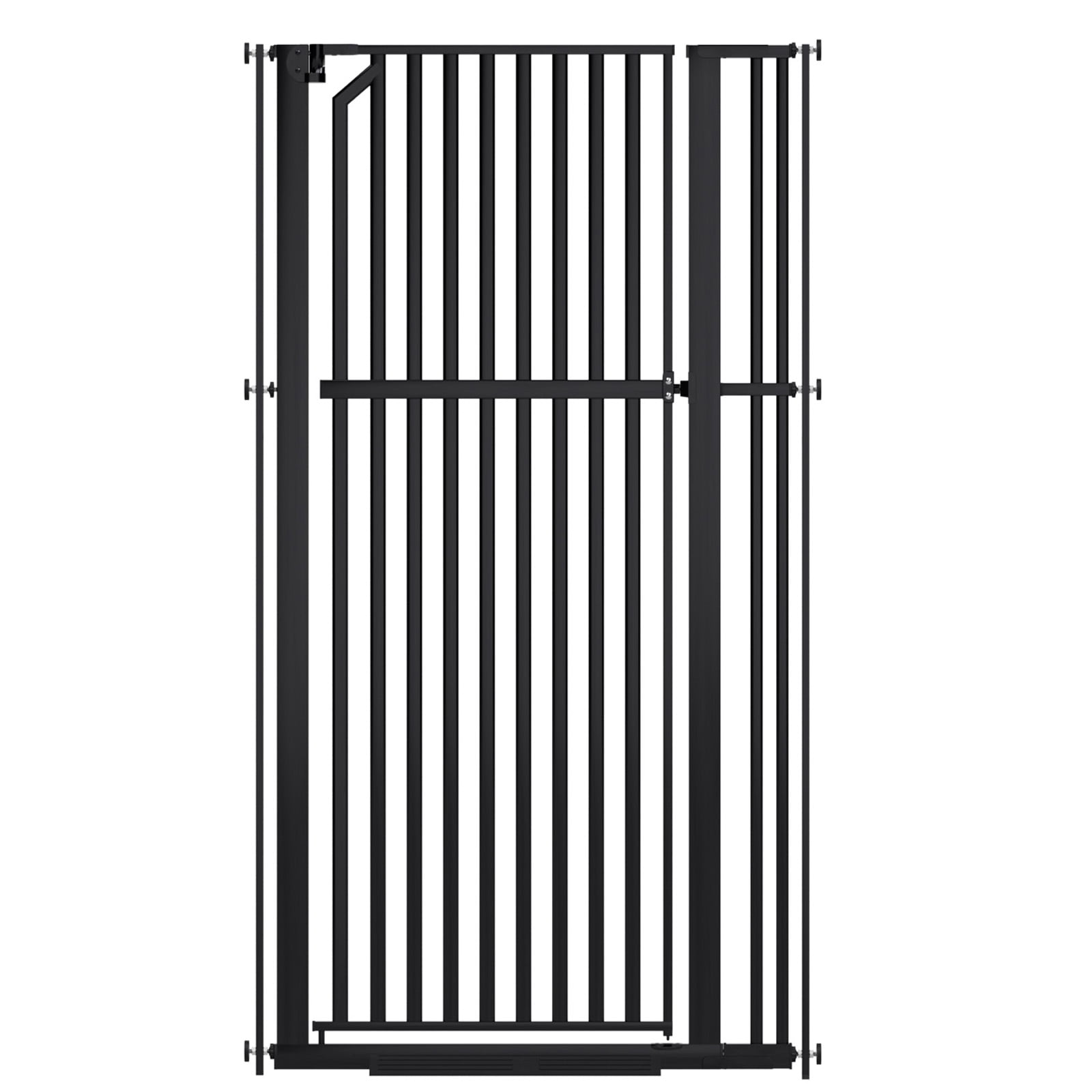 KORIMEFA 63" Extra Tall Baby Gate for Stairs 30"-37.8" Extra Wide Dog Gate for Doorways Hallways, Pressure Mounted Child Gate for Wide Opening, Auto Close Personal Safety for Babies and Pets, Black