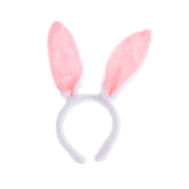 Plush Bunny Ears Hairbands Bunny Headband Bunny Ears Hairbands (White and  Pink) 