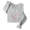thumbnail image 5 of ibuvkizy Womens Sweatshirts Valentines Day Love Heart Round Neck Lover's Love Print Sweatshirt Long Sleeved Pullover Top/shirt Gray,M, 5 of 7