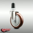 thumbnail image 2 of 5 Inch 316SS Maroon Polyurethane Wheel Swivel 1-5/8 Inch Expanding Stem Caster, 2 of 2