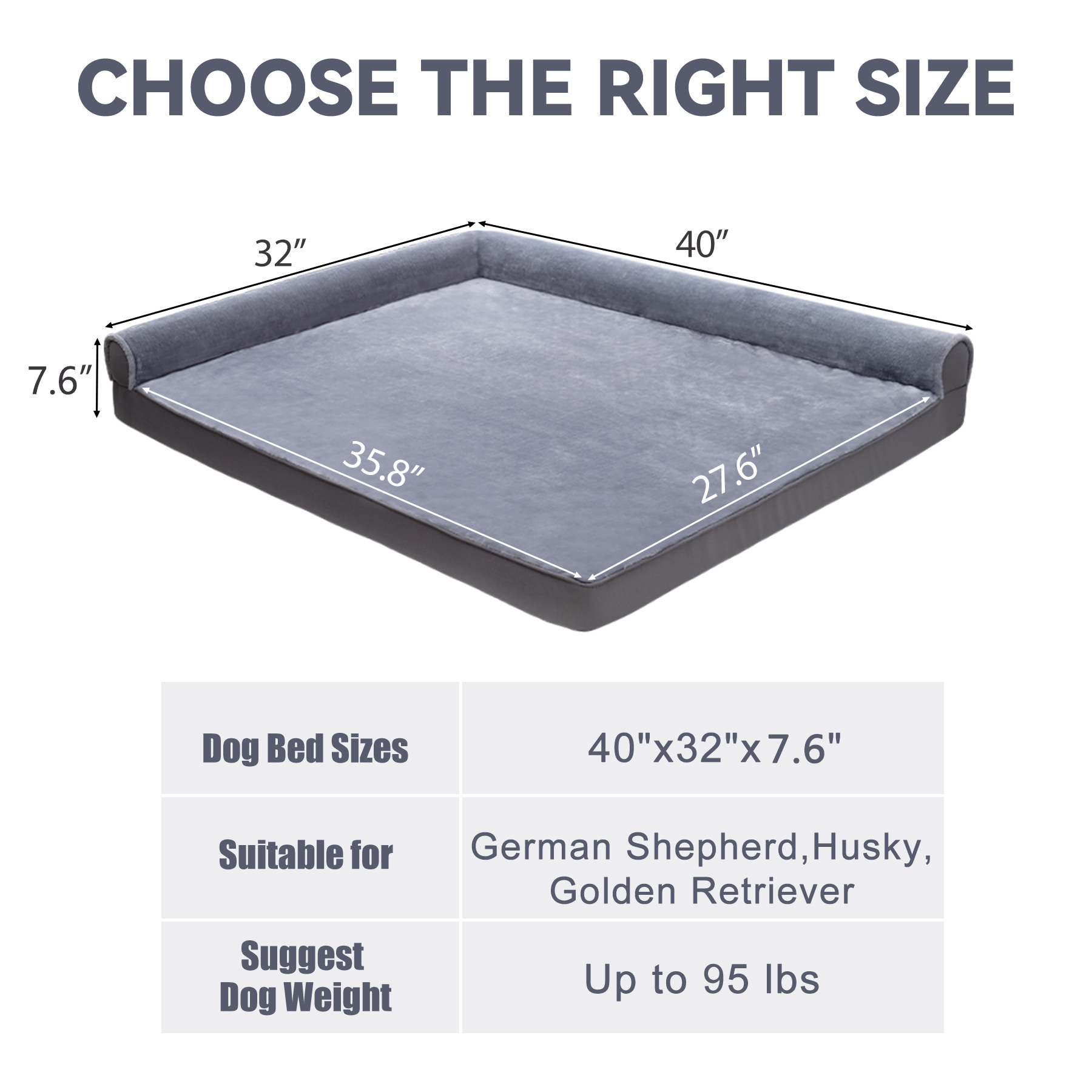 KSIIA Orthopedic Pet Couch, Extra Large, 40x32" photo 4