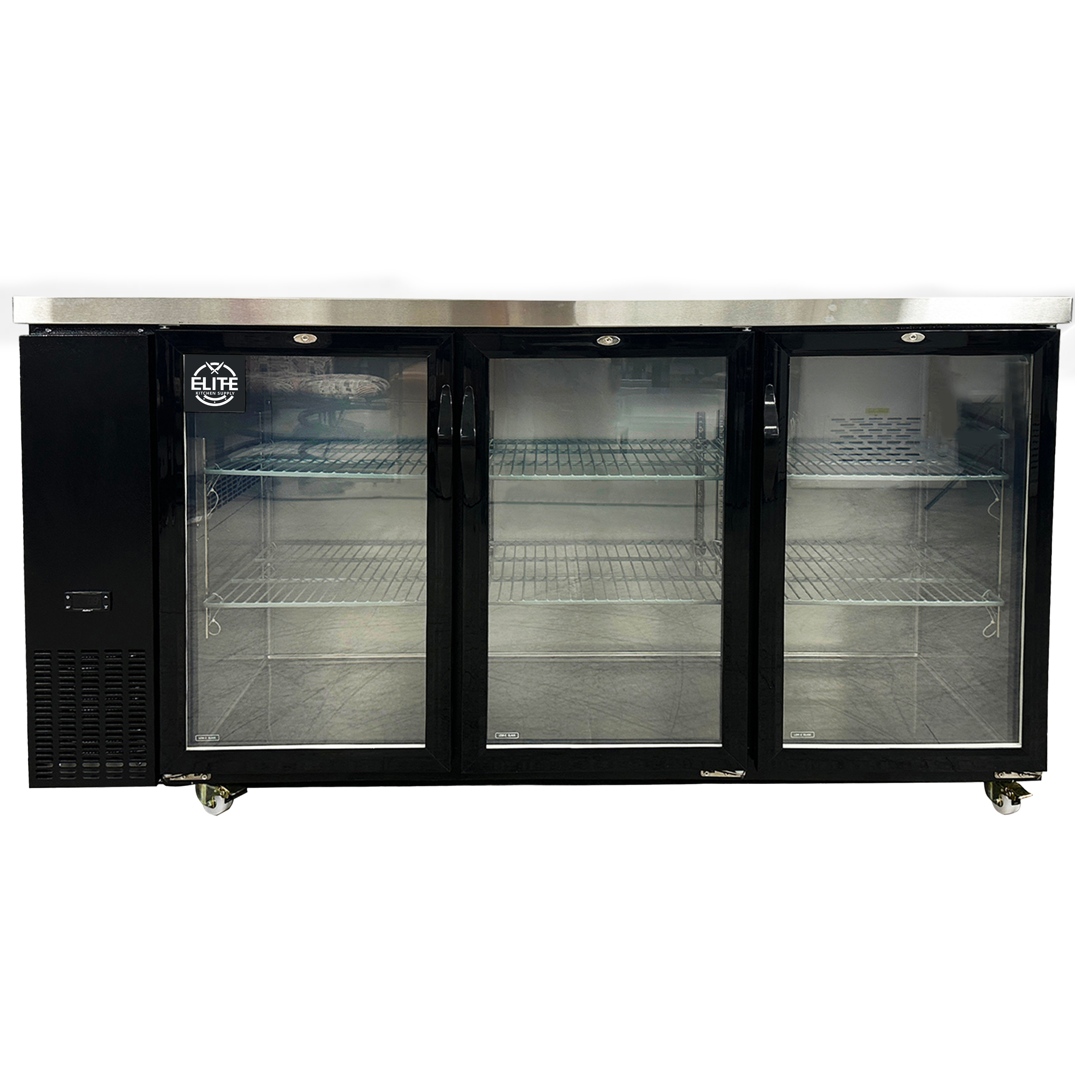72 in. 3 Glass Door Commercial Back Bar Cooler, 19.5 Cu.Ft Beer Fridge, Under Counter Refrigerator
