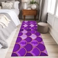 thumbnail image 5 of Runner Rugs 2x6 Ft, Purple Fish Scale Non Slip Area Rugs for Kitchen Bedroom Entryway, Modern Geometric Ombre Abstract Moroccan Washable Carpet Runner Rug Floor Mats for Bedroom Home Decor, 5 of 9