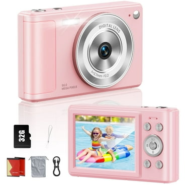 NUSICAN Digital Camera, 56MP FHD 1080P Camera, Digital Point & Shoot Camera with 32GB SD Card, 2 Batteries, Compact Small Camera for Boys Girls Kids
