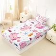 thumbnail image 4 of Manfei Cute Axolotl Twin Sheets,Sea Life Seamless Bedding For Girls,Pink White,3pcs,1 Fitted Sheet and 1 Pillowcase, 4 of 7