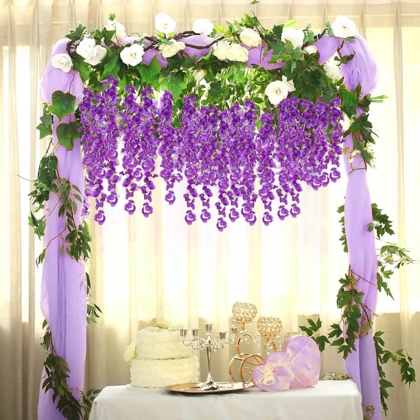unbranded 12Ud Arreglo De Flores Artificiales De Wisteria Para Fácil Y