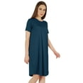thumbnail image 2 of Inkmeso Solid Casual Summer T-Shirt Dress For WoMen's Loose Fit Short Sleeve Tunic Sleep Dress, 2 of 7
