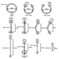 thumbnail image 2 of Stainless Steel Piercing Kit - 140pcs Nose Lip Tongue Eyebrow Industrial Barbell Belly Button Rings, 2 of 5