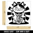 thumbnail image 2 of Maneki Neko Lucky Fortune Cat Self-Inking Rubber Stamp Ink Stamper - Black Ink - Small 1 Inch, 2 of 7