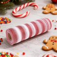 thumbnail image 3 of Christmas Ribbon Mesh - 10 Yards Striped Holiday Decoration | Holiday Wrapping Ribbons | for Craft Lovers DIY Enthusiasts Wedding Wreath Christmas Tree Bow Making Dining Table Staircase, 3 of 7