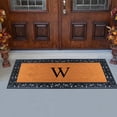 thumbnail image 3 of A1 Home Collections Rubber and Coir Paisley Border Heavy Duty Non-Slip Durable Double Door Monogrammed W Doormat 30"X60", Black, 3 of 5