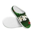 thumbnail image 3 of Wukai Merry Christmas Print Women's Indoor Bedroom Slipper Slip On Shoes, Unisex House Shoes with Anti-Skid Sole for Men, Gift for Women Men-11, 3 of 7