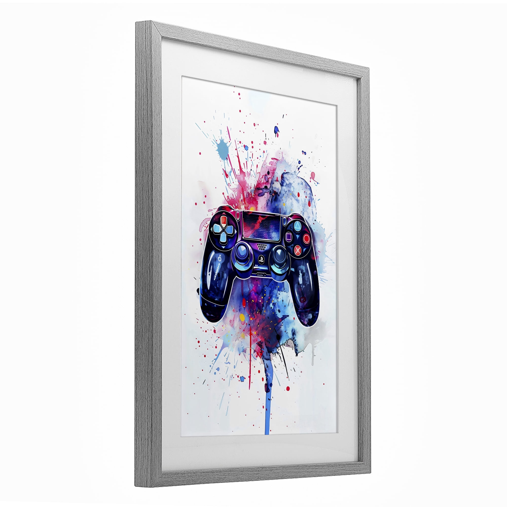 Stupell Industries Burst of Color Controller Gray Framed Print Under Glass, design by Creative Studio