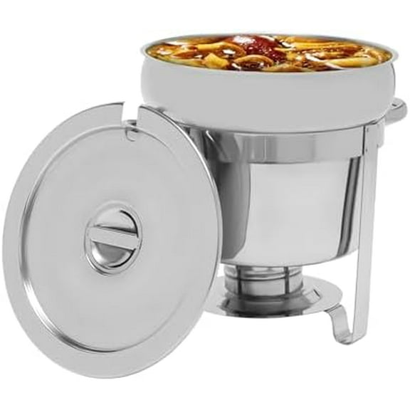 Soup Chafer (10QT Large Capacity) Set: Commercial Stainless Food Warmer Pot with Lid. Chafing Dish Buffet Set for Parties, Events, Banquets.$$Home Decor, Kitchen, & Other