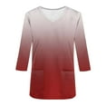 thumbnail image 3 of Aofany Women's Gradient Scrubs Top Professionals Nurse Workwear Uniform Breathable Clinic Plus Size V-Neck 3/4 Sleeve Protective Blouse Loose Tunic Shirt with Pockets, 3 of 3
