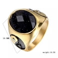 thumbnail image 2 of K-KED Mens Yin Ying Yang Blue Sandstone Ring Men Stainless Steel Size 7-13-10-Gold, 2 of 6