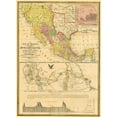 thumbnail image 2 of Mitchell 11x14 Black Ornate Wood Framed with Double Matting Museum Art Print Titled - Mexico Yucatan Upper California United States, 2 of 4
