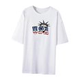 thumbnail image 3 of Camiseta de manga corta para mujer, camiseta informal cómoda a la moda para mujer, camisetas de verano para el trabajo, deportes, desplazamientos call Blanco, 3 of 8