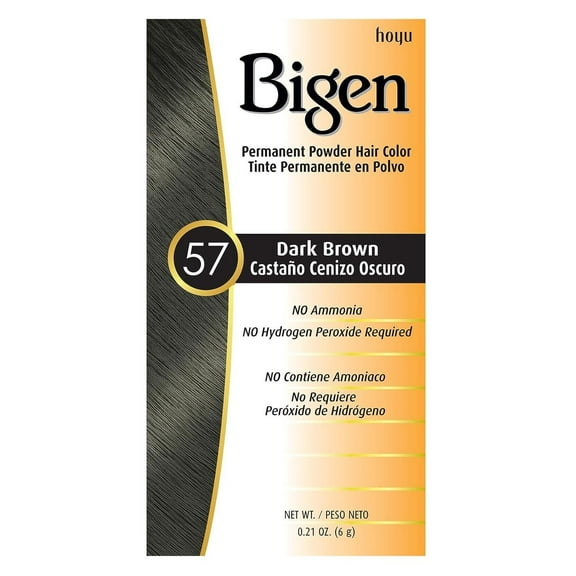 Bigen Powder Hair Color #57 Dark Brown 0.21oz (Pack of 2)