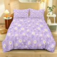 thumbnail image 2 of ZIATUBLES Lavender Daisy Print Twin Size Duvet Cover Set, 3 Pieces Soft Cozy Bedding, 1 Duvet Cover & 2 Pillowcases, Easy Care Lightweight Bedding for All Season, Chic Modern Decor, 2 of 8
