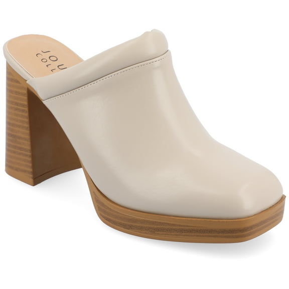 Journee Womens Izara Slip On Platform Mule Pumps