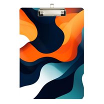 FORMRS Acrylic Clipboard with Low Profile Clip Standard A4 Letter Size, 12.5" x 9", Green Abstract Wavy