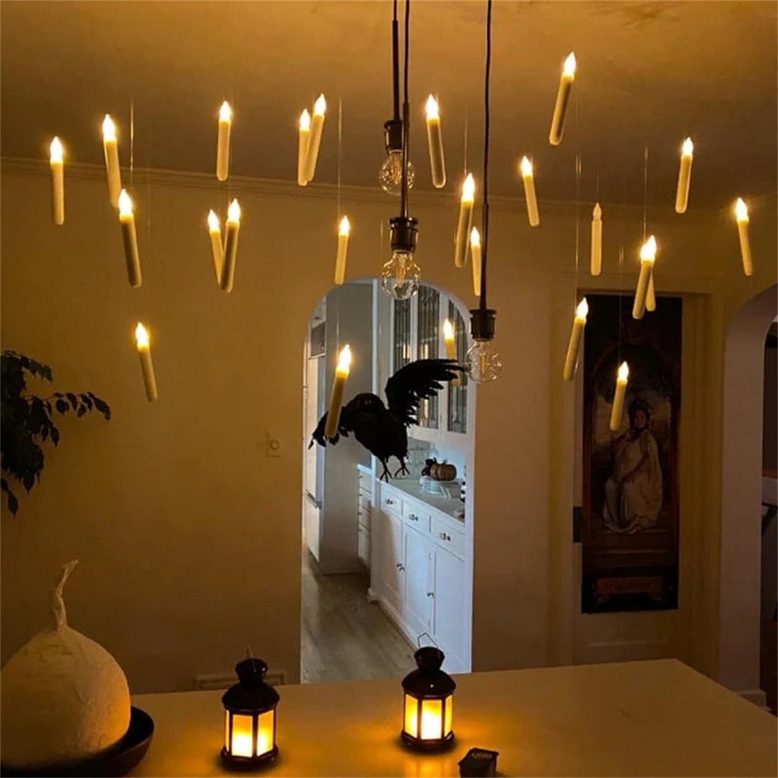 12Pcs Battery Operated Flameless Led Taper Candles With Remote Control Warm White Flashing For Holiday Decor 15X3Inch