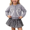 thumbnail image 3 of Lovzfmll Girl's Party Set, Glitter Button Cardigan & A-Line Skirt, Dressy Outfits for Toddler, 2-3 Years, 3 of 6