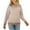 Khaki, variant on Womens Sweater Round Neckline Pullover Sweater Plaid Comfy Mid-Length Long Sleeve Top Knitting Sweater