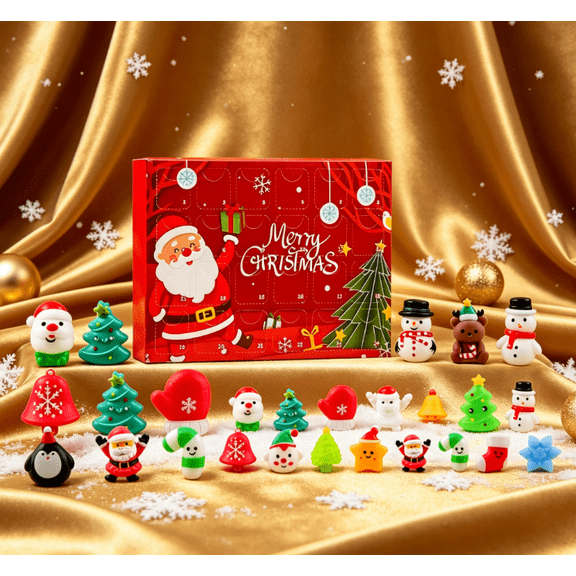 Christmas Calendar Countdown Blind Box 24 Days Surprise 3D Holiday Mini Figures Airplane Gift Box Advent Calendar Toy for Kids