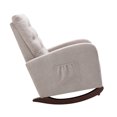 thumbnail image 6 of Wulawindy Baby Room High Back Rocking Chair Nursery Chair , Comfortable Rocker Fabric Padded Seat ,Modern High Back Armchair, 6 of 7