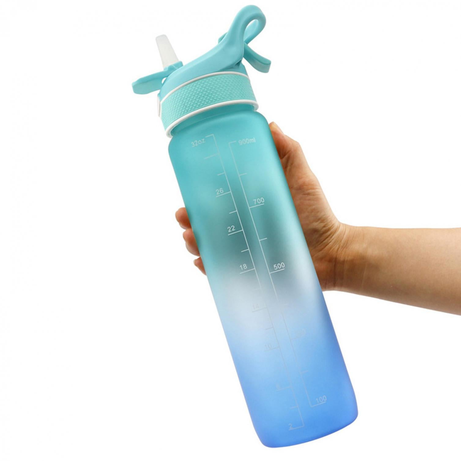 Eqwljwe 32 oz Water Bottle with Time Marker | BPA Free | Leak Proof | Measures How Much Water You Drink | Best Water Bottle to Stay Hydrated All Day
