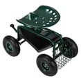 thumbnail image 5 of Zimtown Garden Cart Mobile Rolling Work Seat w/Tool Tray Green, 5 of 14