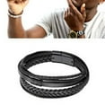thumbnail image 5 of PU Leather Braided Bracelet Men Black Simple Fashionable Alloy Buckle Woven Bracelet Jewelry Accessory, 5 of 8