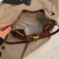 thumbnail image 6 of Hsqqdc Soft Suede Drawstring Bucket Crossbody Bag for Women, Casual Shoulder Handbag Purse, 6 of 7