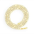 thumbnail image 2 of Nuragold 14k Real Yellow Gold Solid Figaro Link 6mm Diamond Cut Pave Chain Necklace (20"-30") Two Tone Italian Jewelry for Men, 2 of 10