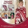 thumbnail image 6 of NANTA Fleece Blanket with Pouch Super Cute Soft Flannel Blanket for Travel Throw Sofa Couch Blanket (Red Nordic), 6 of 7