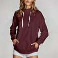 thumbnail image 2 of NinXxx Women's Solid High Collar Hoodie with Side Pockets XL, 2 of 9