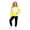 Yellow, variant on Girls Long Sleeve Hoodie Top and Bottom Set for Kids Cozy Comfort with Contrasting Sleeves Wear for Girls