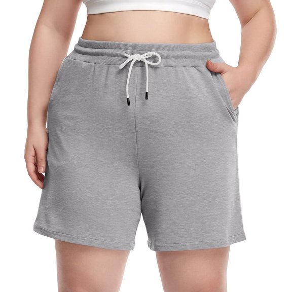 Aiyino Women's Plus Size Running Shorts Casual Summer Athletic Workout Shorts High Waisted Gym Yoga Lounge Shorts Pants L-5X
