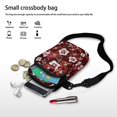 thumbnail image 7 of HELLHERO Adjustable Strap Women Messenger Bag for Men, Women Travel Daily Use Crossbody Sling Bag Polyester 4.33"x1.97"x7.09" Burgundy-toned Vintage Floral, 7 of 7