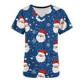 thumbnail image 5 of Holiday Gifts! Titcea Christmas Scrub Tops Women Xmas Printed Short Sleeved V Neck Scrub Tops with Pockets Lightweight Stretchy Cute Working Uniform, 5 of 5