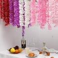 thumbnail image 2 of 33Ft Artificial Flowers Hydrangea Garlands Silk Wisteria Vines Home Decor Party Wedding Garden Decoration Pack of 10 (White), 2 of 4