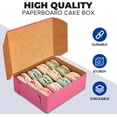 thumbnail image 3 of [25 Pack] Pink Bakery Boxes 8x8x4 Pastry Box for Cupcakes, Desserts, Cookies, Candies Ideal Packaging for Bakeries and Home-made Baked Goods, Favors, and Gifts, 3 of 4