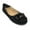 Black, variant on Victoria K Women's Foldover Sueded Faux Fur Gold Bow Ballerina Flats