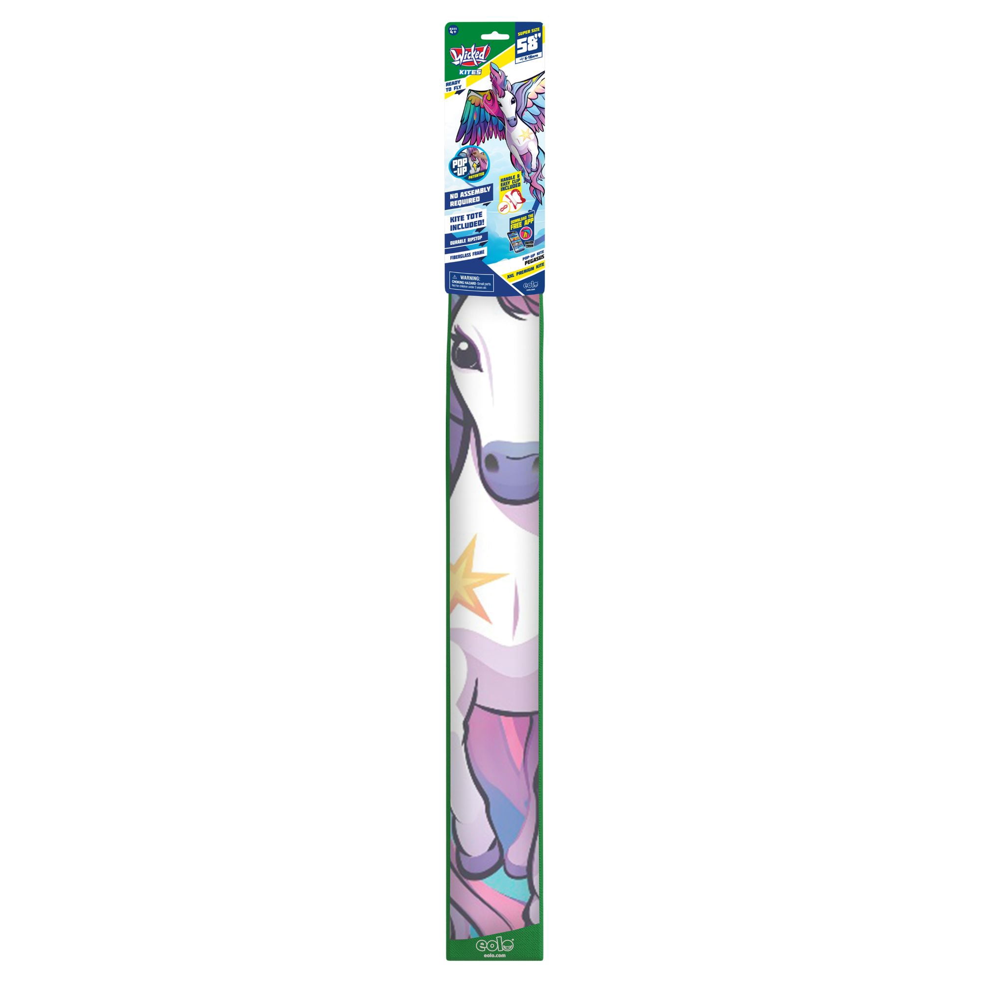 Wicked Kites Ready 2 Fly Pegasus XXL Premium 53" 3D Pop-Up Ripstop fabric Kite